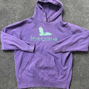 Field & Stream Hoodie Womens Large Purple Pullover Sweatshirt Graphic Eagle